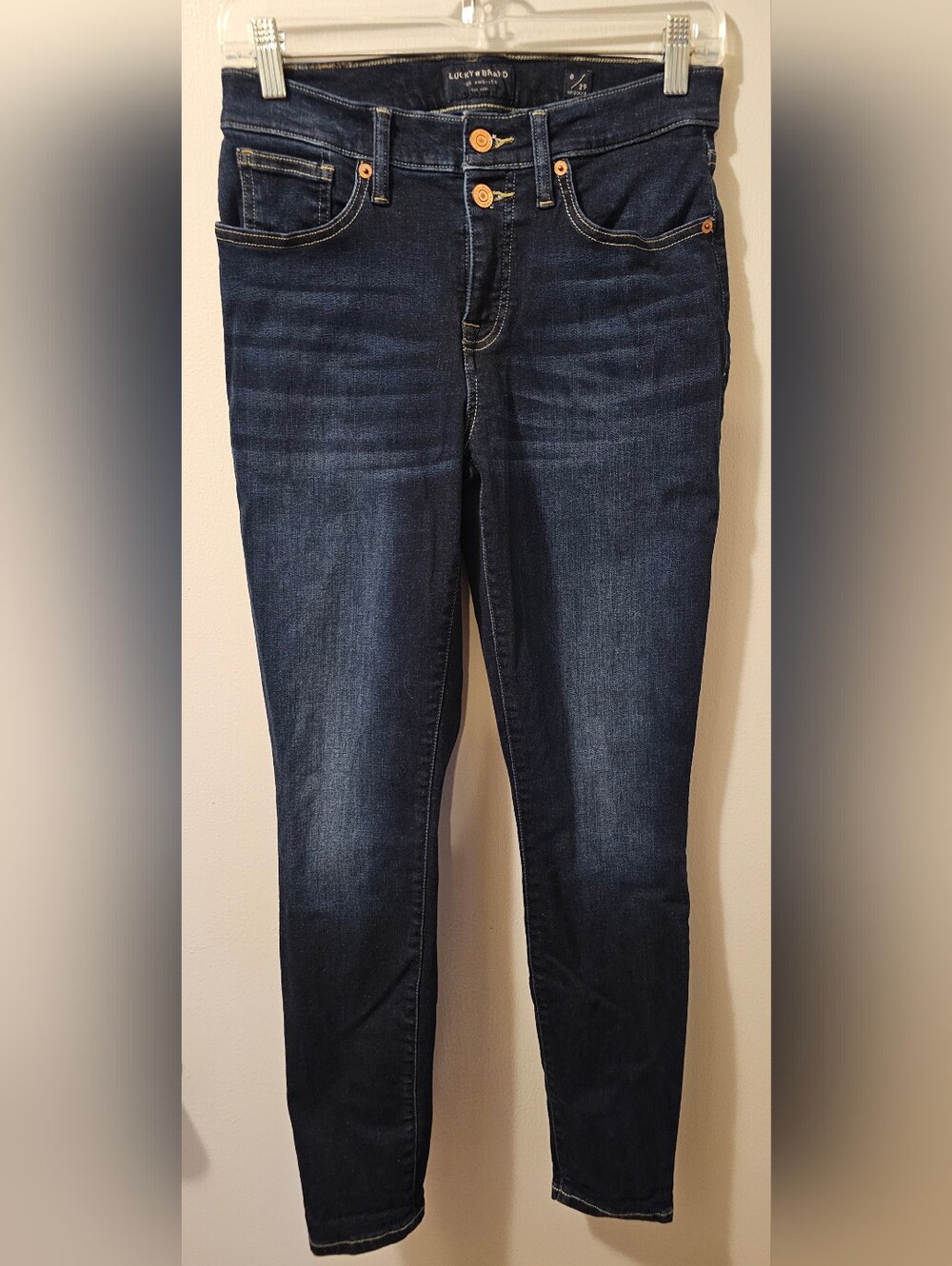 Lucky Brand Ava Mid Rise Skinny Jeans Ankle Blue Denim Stretch Women's Size 8/29